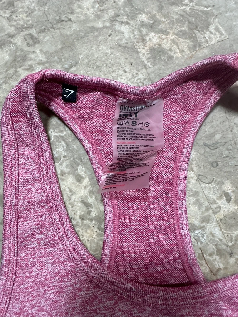 Gymshark Heathered Rose Racerback Seamless Sports Bra